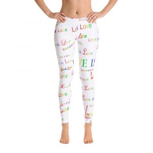 ladies white love is love tights