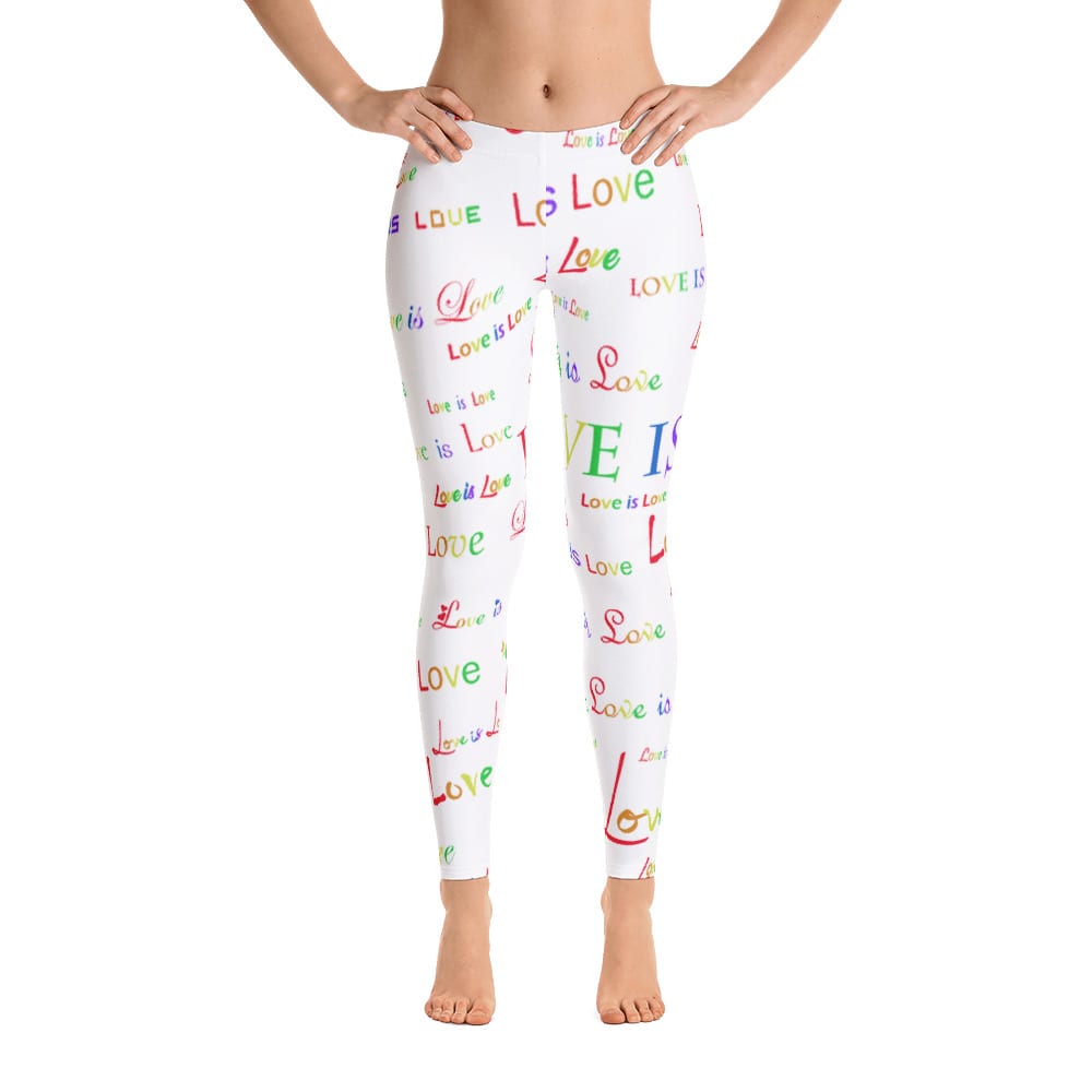 ladies white love is love tights