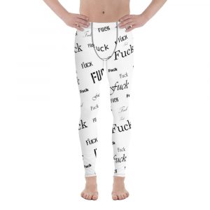 men's white fuck leggings