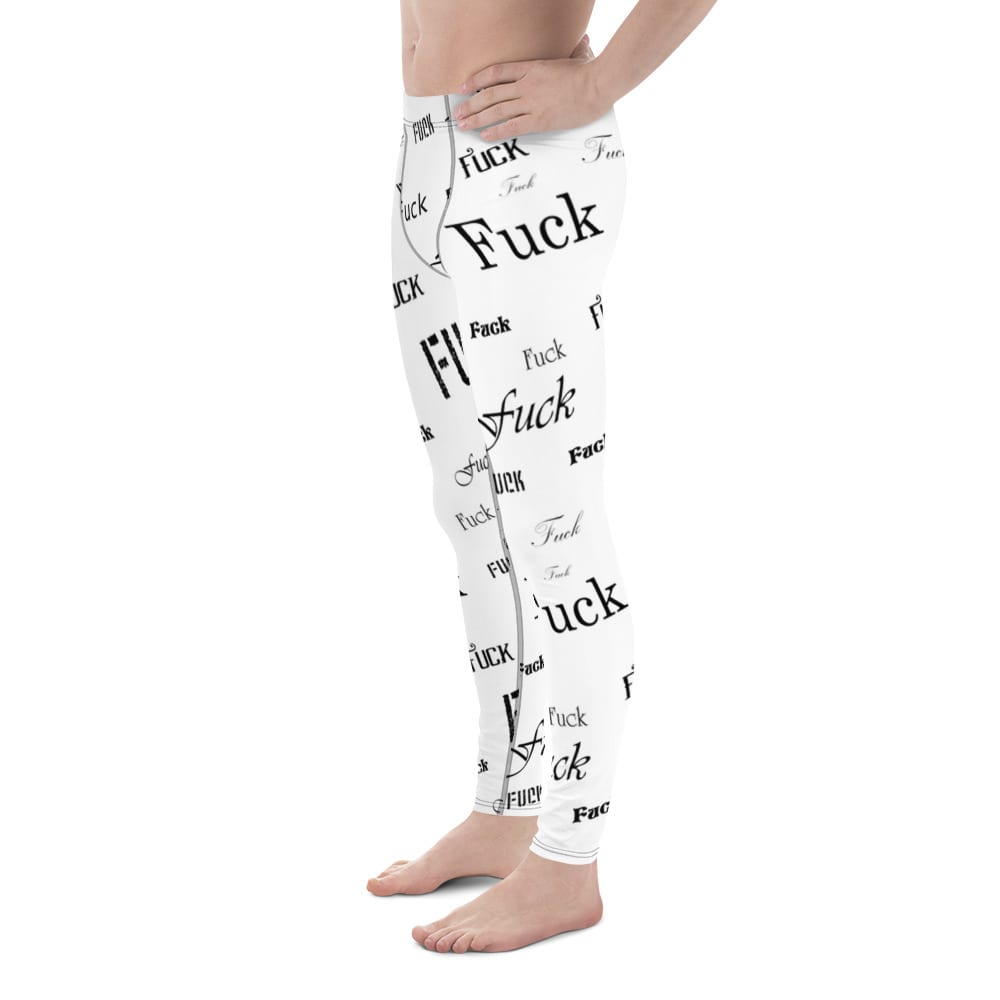 men's white fuck leggings