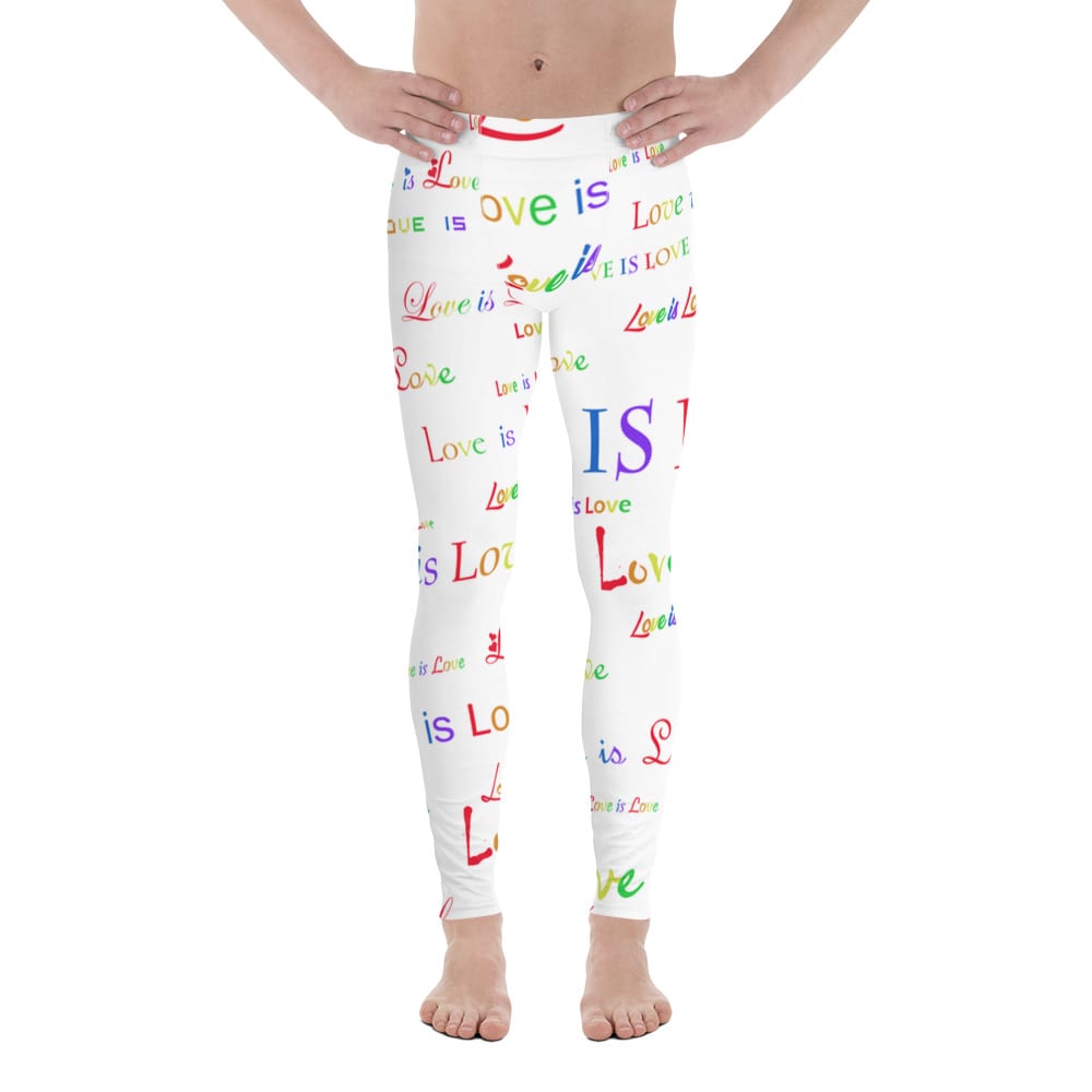 men's white love is love tights