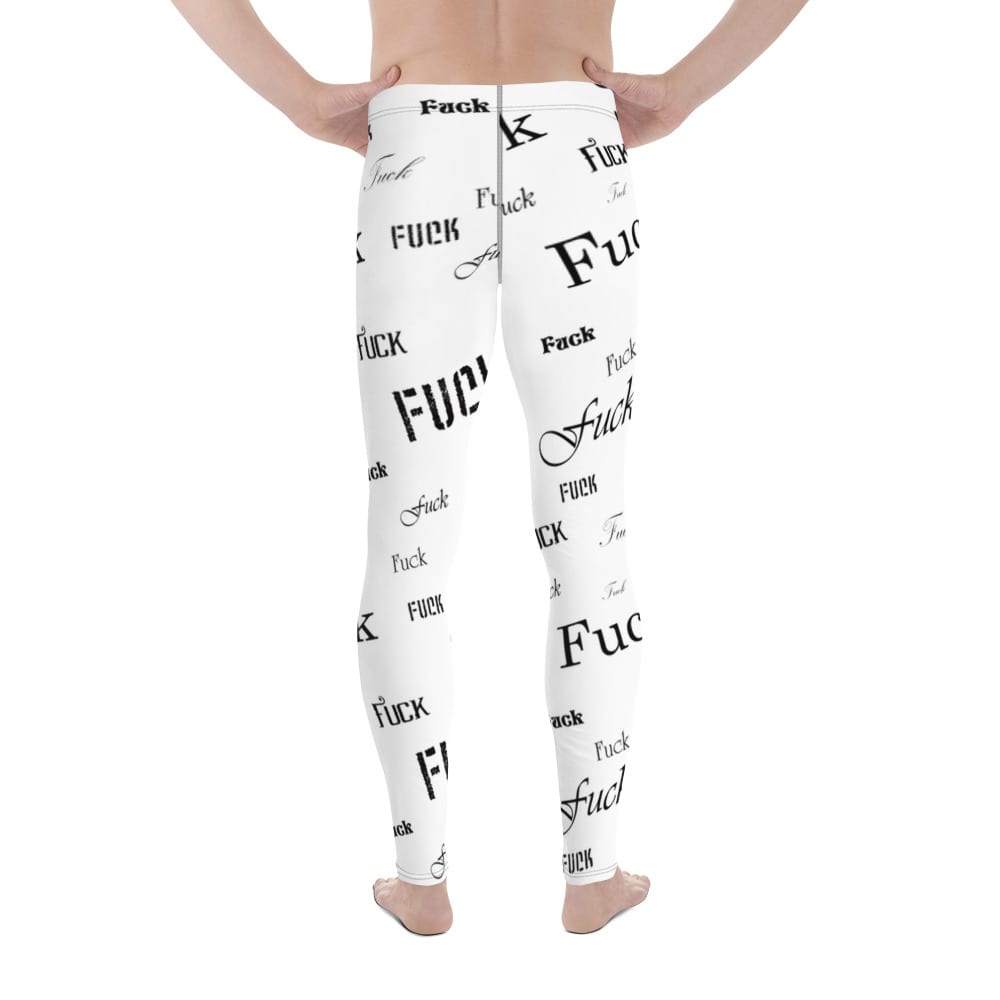 men's white fuck leggings