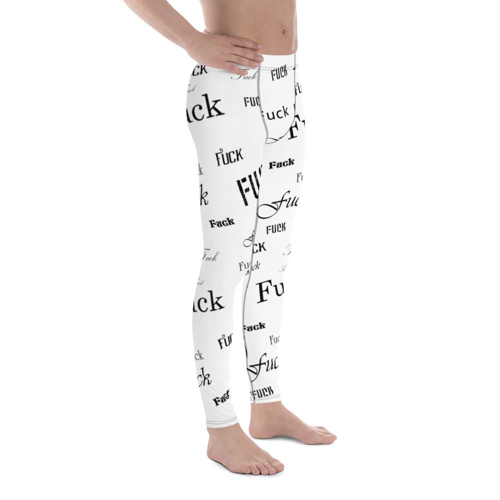 men's white fuck leggings