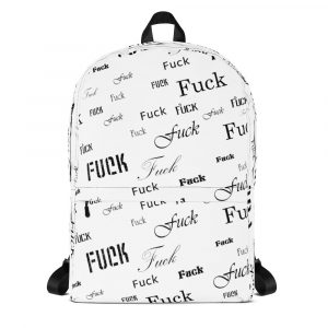 White fuck backpack