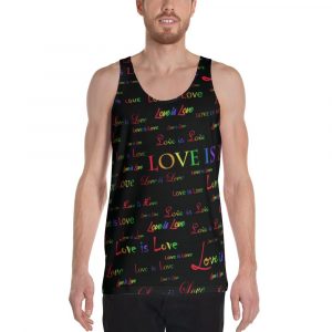 unisex black love is love tank top