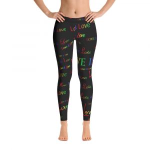 ladies black love is love tights