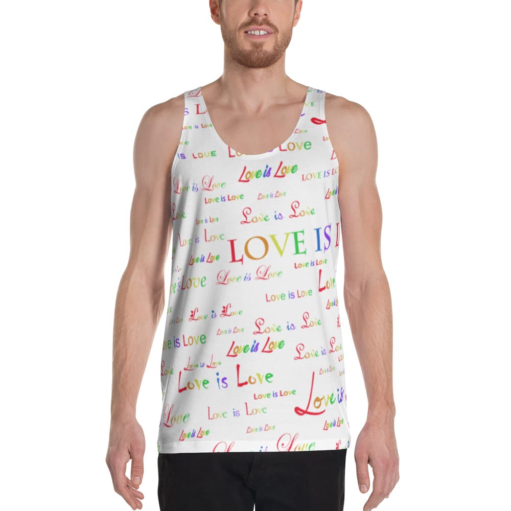 unisex white love is love tank top