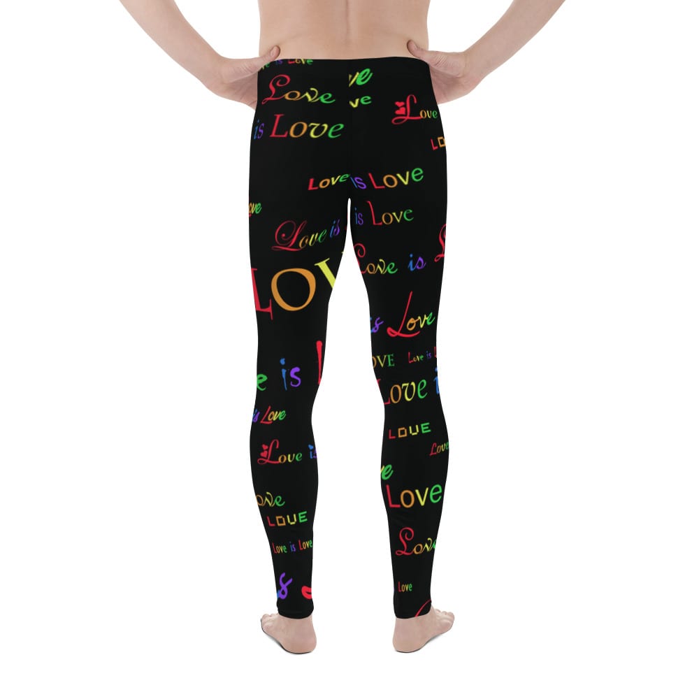 men's black love is love tights