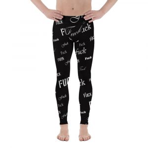 men's black fuck leggings