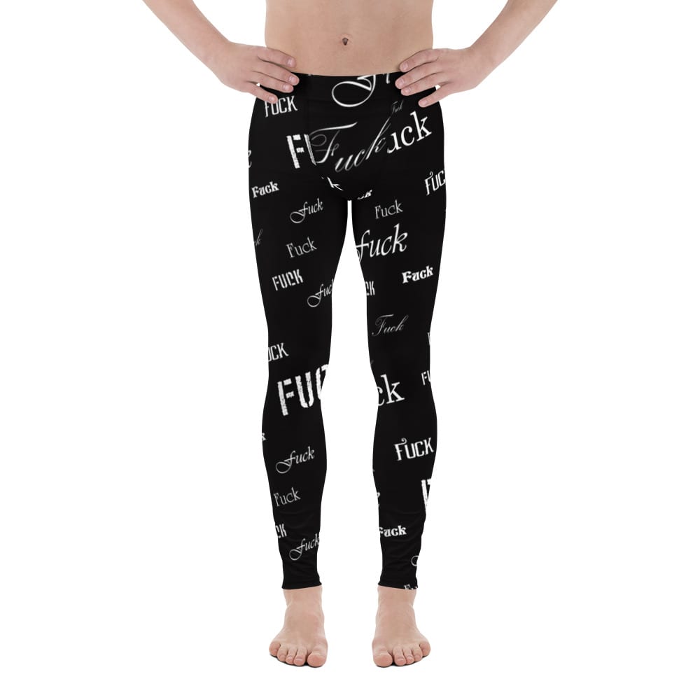 men's black fuck leggings