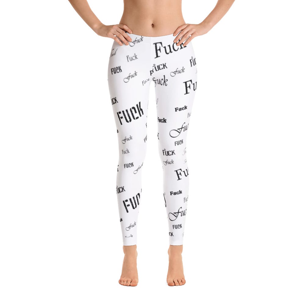ladies white fuck leggings