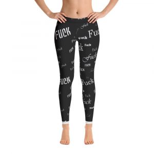 ladies black fuck leggings