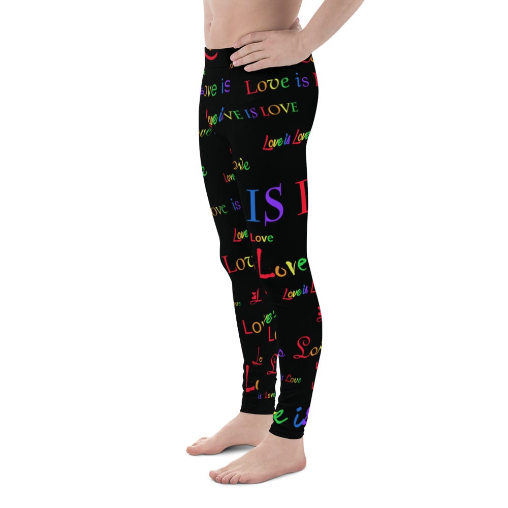 men's black love is love tights