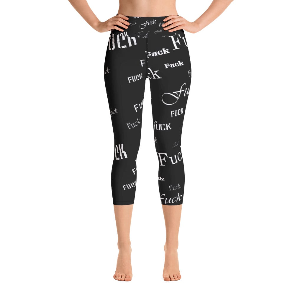 ladies black fuck capris