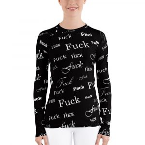 ladies black fitted fuck shirt