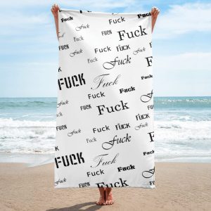 white fuck beach towel