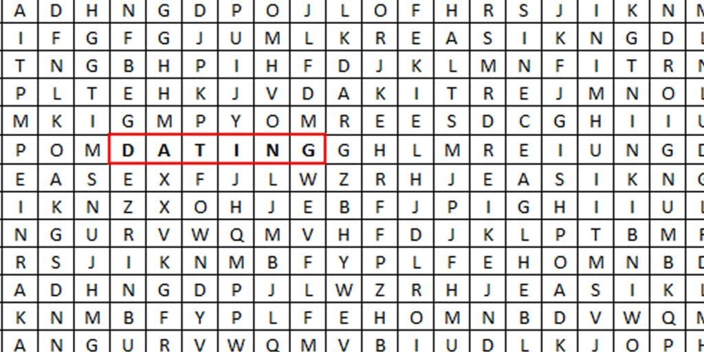 dating wordsearch