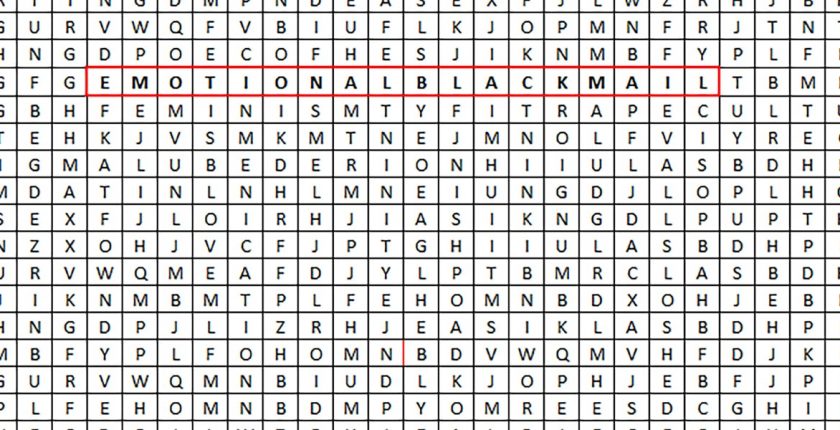 emotional blackmail wordsearch