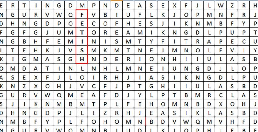 fetish wordsearch
