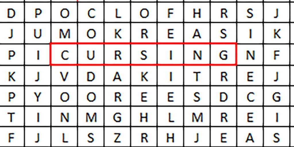 cursing wordsearch