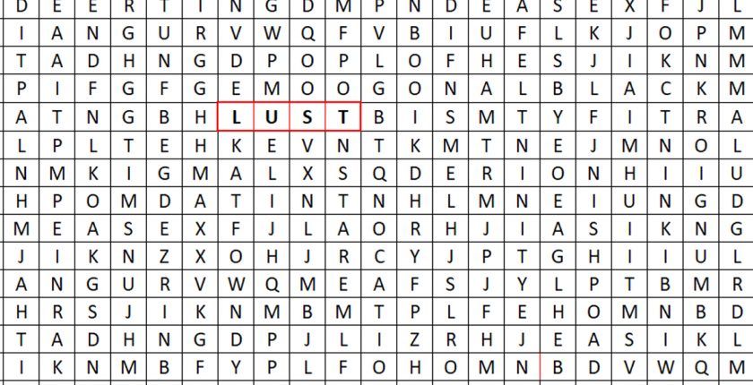 lust word search