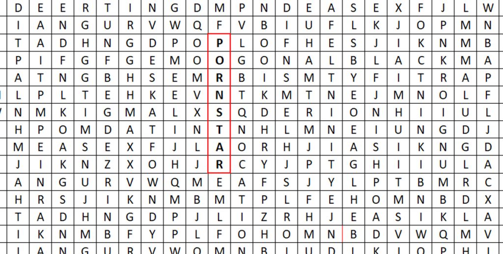 porn star word search