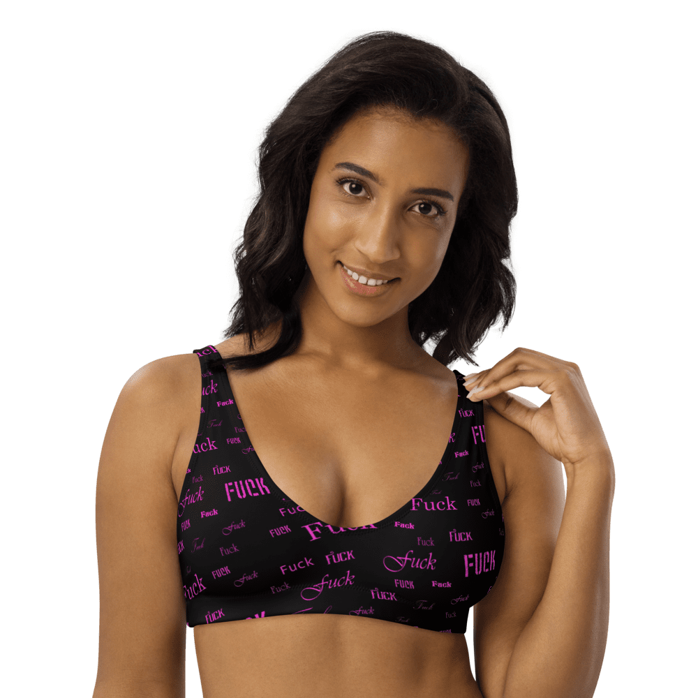 pink fuck padded bikini top