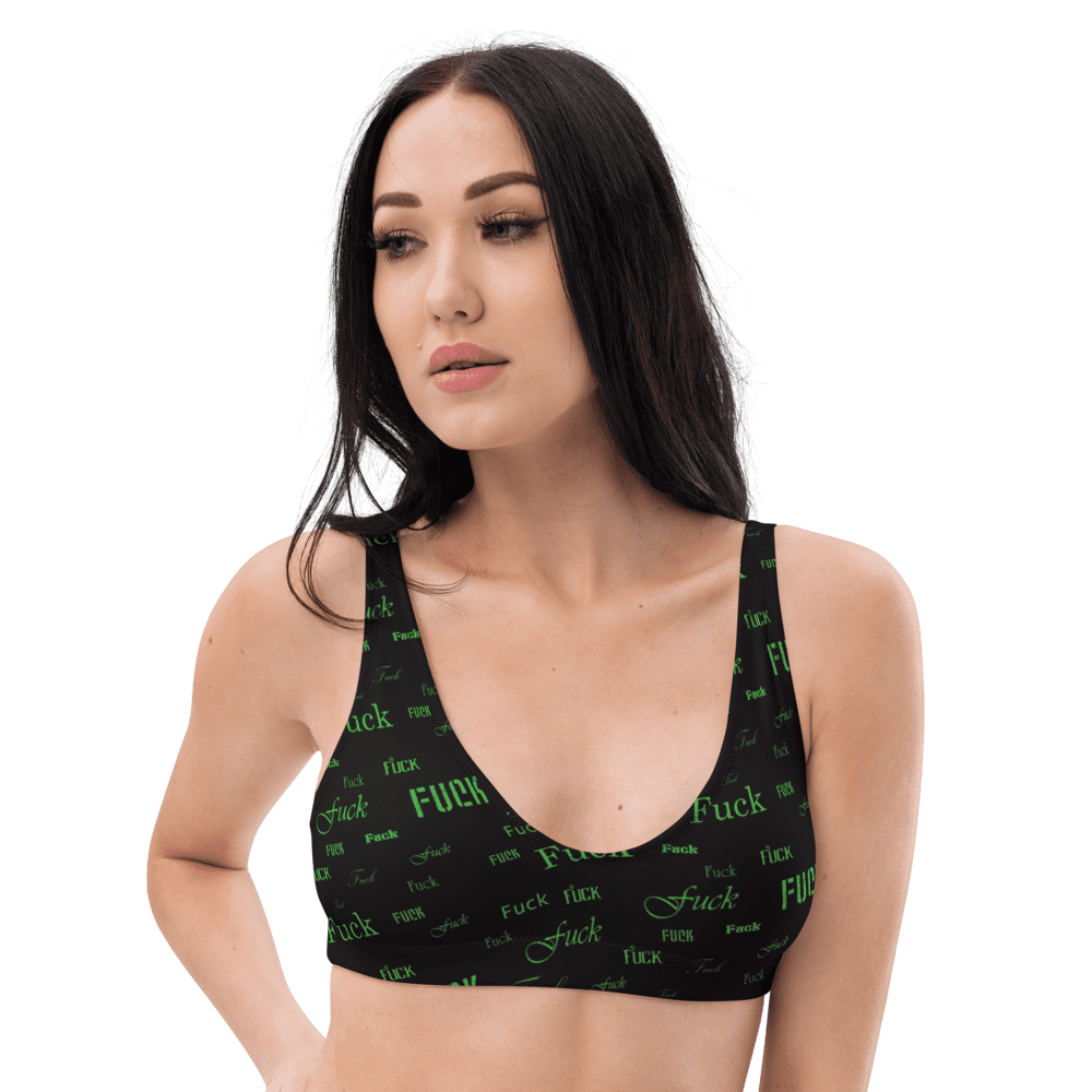 green fuck padded bikini top