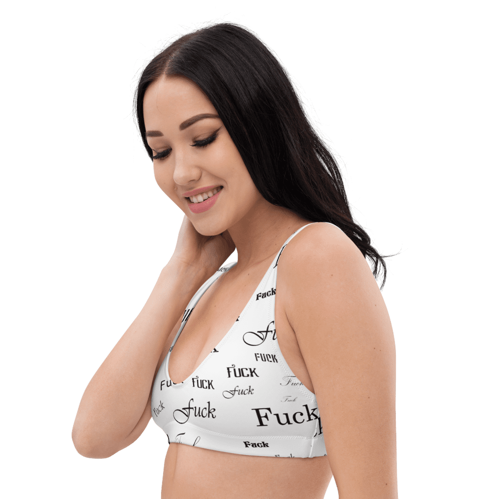 white fuck padded bikini top